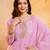 Pink silk blend embroidered farshi salwar set