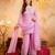 Pink silk blend embroidered farshi salwar set