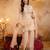 Light-peach silk blend embroidered farshi salwar set