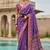 Purple bandhani zari silk blend bandhani saree