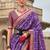 Purple bandhani zari silk blend bandhani saree
