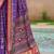 Purple bandhani zari silk blend bandhani saree