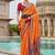 Orange bandhani zari silk blend bandhani saree