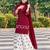 Maroon silk blend embroidered farshi salwar set
