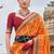 Orange bandhani zari silk blend bandhani saree