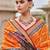Orange bandhani zari silk blend bandhani saree