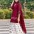 Maroon silk blend embroidered farshi salwar set