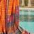 Orange bandhani zari silk blend bandhani saree