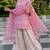 Pink silk blend embroidered farshi salwar set
