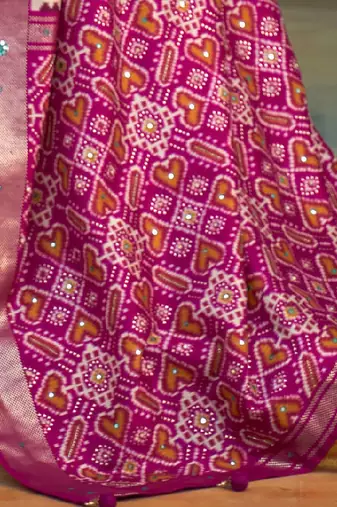 Sea green embellished pochampally saree