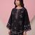 Black silk blend embroidered farshi salwar set