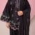 Black silk blend embroidered farshi salwar set