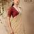 beige ethnic motifs cotton blend muga saree
