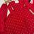 Red silk blend embroidered flared gown set