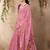 pink ethnic motifs embroidered cotton blend muga saree
