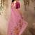 pink ethnic motifs embroidered cotton blend muga saree