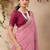 pink ethnic motifs embroidered cotton blend muga saree