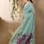 light blue ethnic motifs cotton blend muga saree