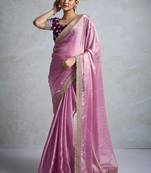 pink chiffon sarees with blouse