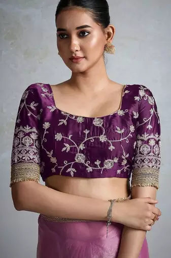 pink chiffon sarees with blouse