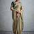 olive embellished zari chiffon designer saree