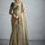 olive embellished zari chiffon designer saree