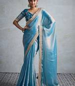 teal chiffon sarees