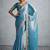 teal chiffon sarees