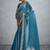teal chiffon sarees