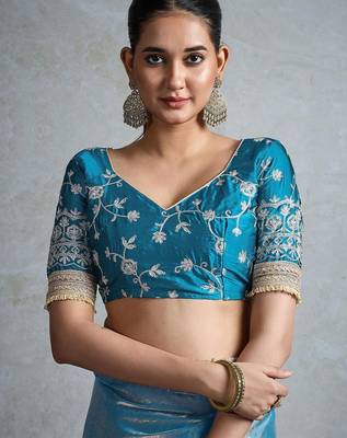 teal chiffon sarees 3