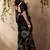 black floral embroidered art silk blend tussar saree
