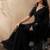 black floral embroidered art silk blend tussar saree