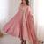 Pink silk blend embroidered flared gown set