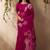 magenta ethnic motifs floral art silk blend tussar saree with unstitched blouse