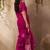 magenta ethnic motifs floral art silk blend tussar saree with unstitched blouse