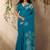blue floral art silk blend designer tussar saree