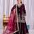 Wine silk blend embroidered palazzo set