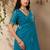blue floral art silk blend designer tussar saree