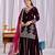 Wine silk blend embroidered palazzo set
