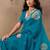 blue floral art silk blend designer tussar saree