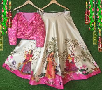 Panihari Pichwai Print  Satin Choli Texo 5