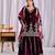 Wine silk blend embroidered palazzo set