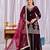 Wine silk blend embroidered palazzo set