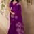 purple floral embroidered art silk blend tussar saree