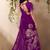 purple floral embroidered art silk blend tussar saree