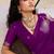 purple floral embroidered art silk blend tussar saree