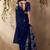 navy blue floral art silk blend tussar saree