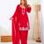 Red silk blend embroidered farshi salwar set