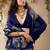 navy blue floral art silk blend tussar saree