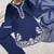 Navy-blue silk blend embroidered farshi salwar set